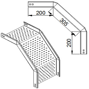 Máng chuyển cấp 90 độ cáp ngoài (M1O-01 Type)